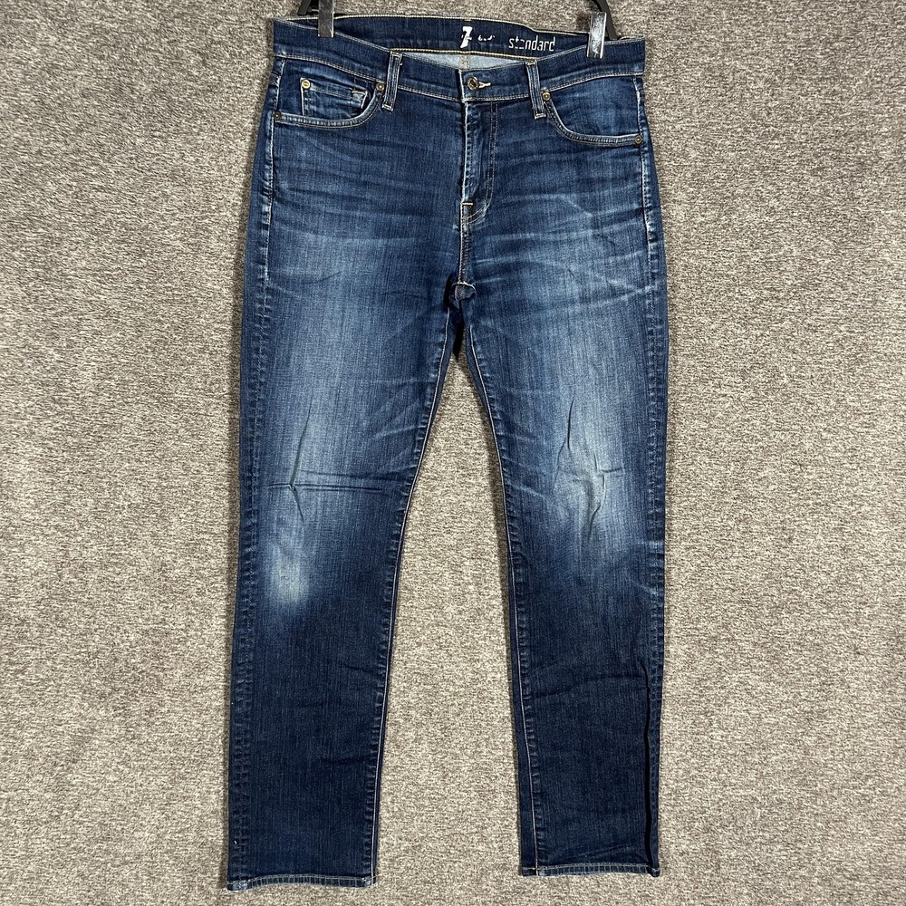 7 For All Mankind Men's Slim Straight Jeans - Dark Blue